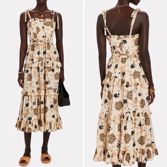 Ulla Johnson Lune Floral Poplin Midi Dress NWOT - Picture 6 of 16